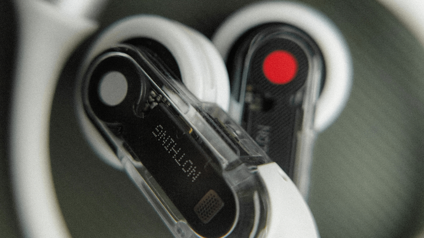 Close up of Nothing Earbuds Open