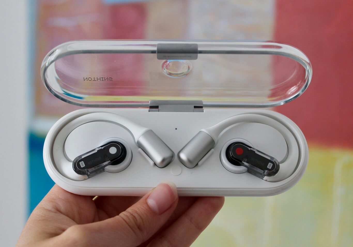 Nothing Earbuds Open in their case charging