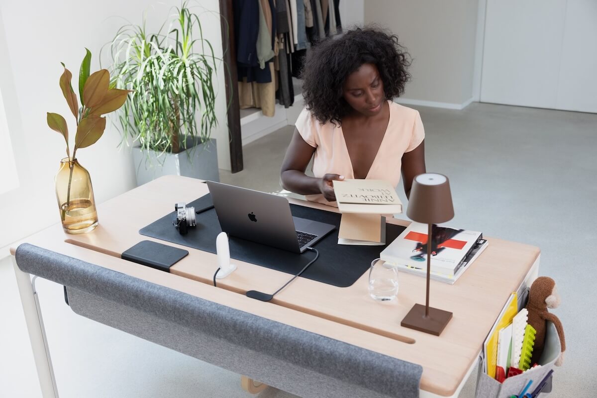 woman deep in work at the desk