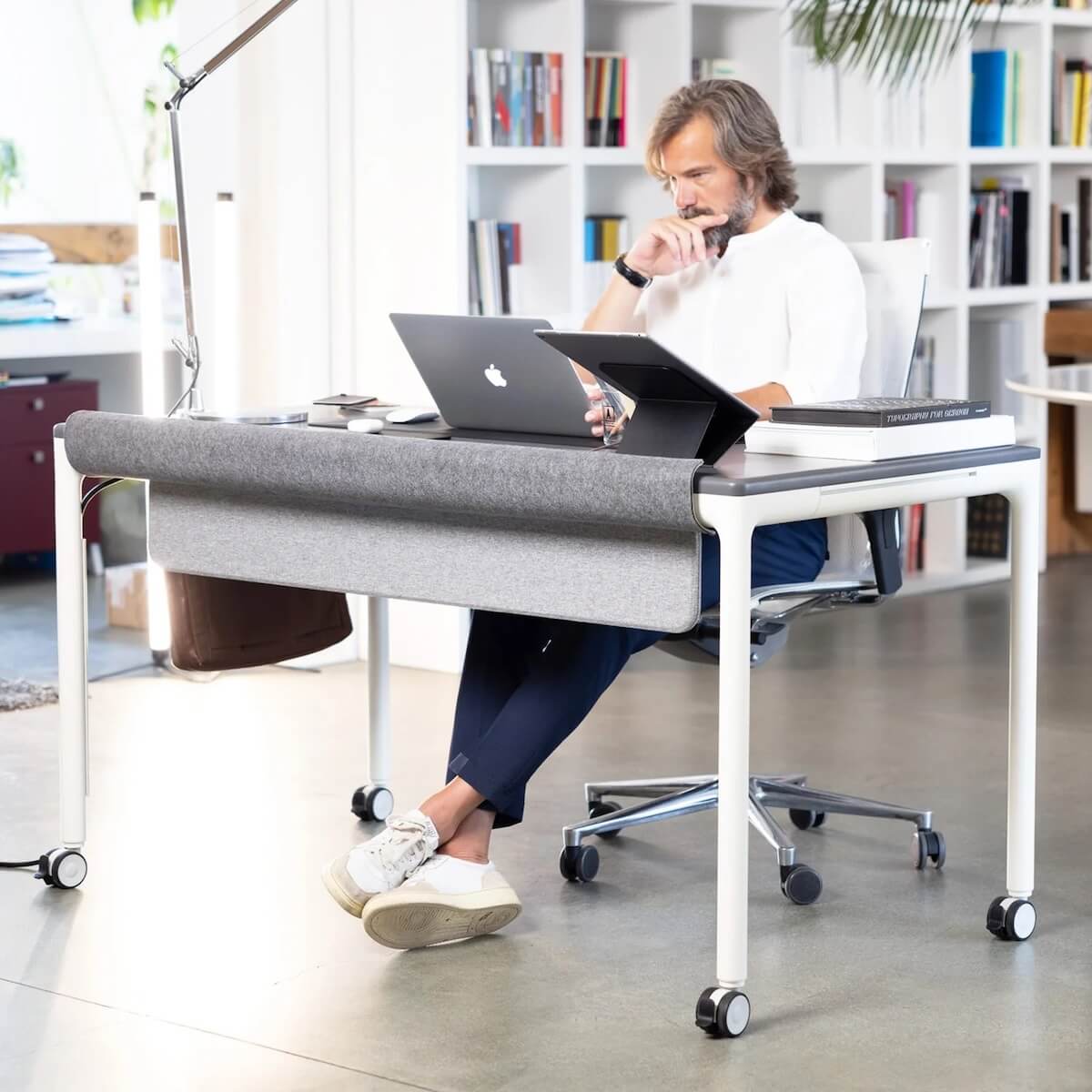 man working at desk