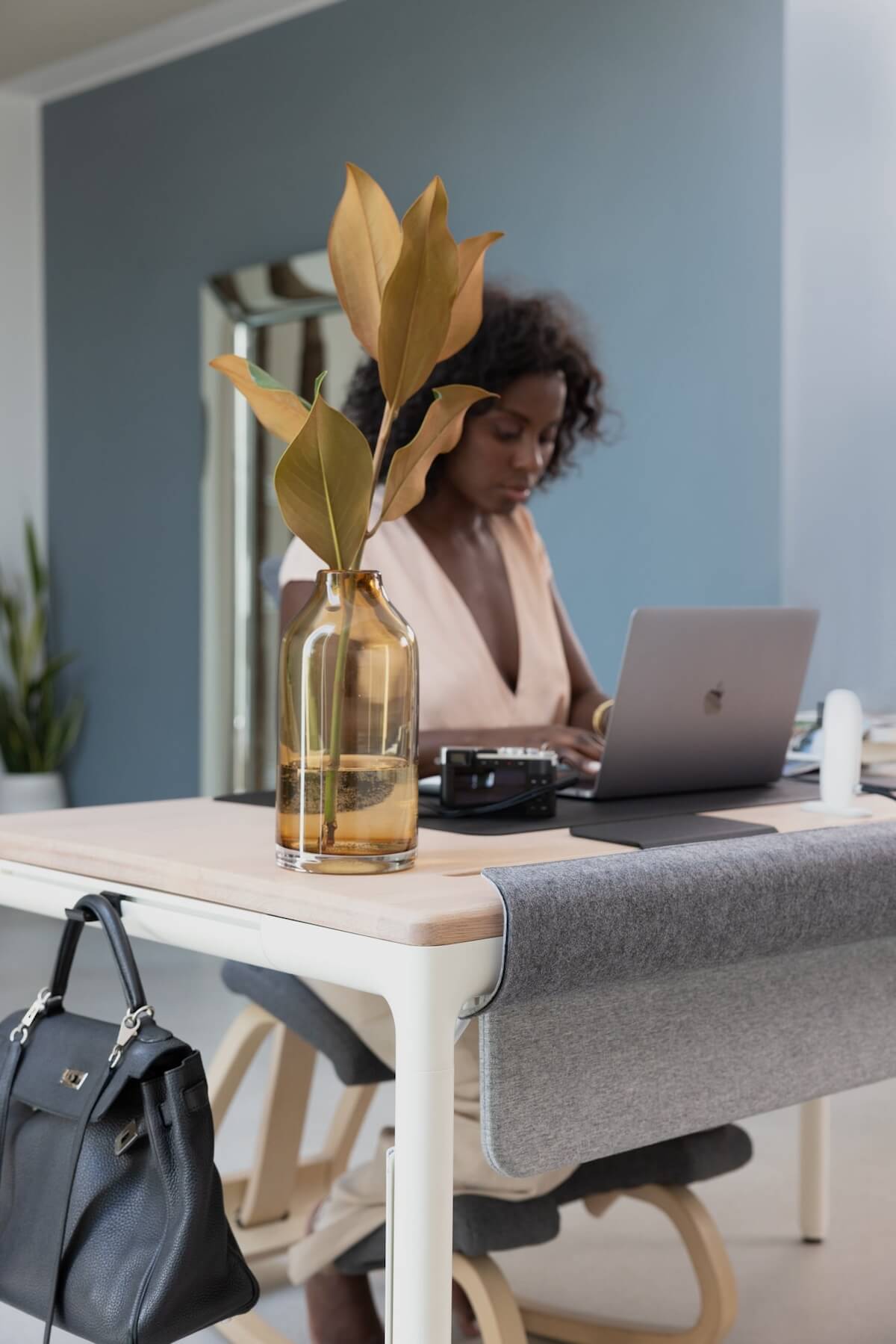 woman working at a desk